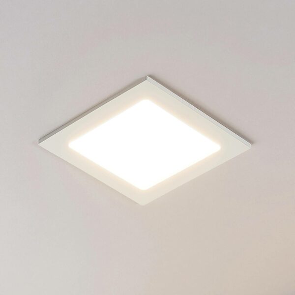 LED-indbygningsspot Joki hvid 3000K kantet 17cm