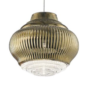 Bonnie pendellampe, 130 cm patineret guld metallic