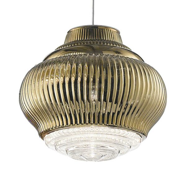 Bonnie pendellampe, 130 cm patineret guld metallic