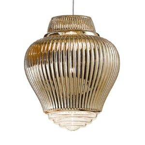Clyde pendellampe 130 cm patineret guld metallic