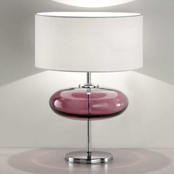 Show Elisse bordlampe, 62 cm, glaselement i pink