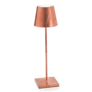 Poldina LED-bordlampe m dekoration, bærbar, kobber