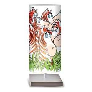 Farveglad bordlampe Zebre, til børneværelset