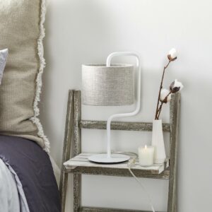 Morfeo bordlampe, skærm i cremefarvet stof