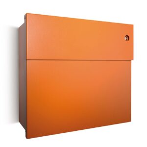 Letterman postkasse IV, rød klokke, orange