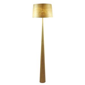 Totem LS gulvlampe af metal, fineret ægte træ