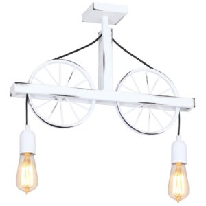 Loftlampe 844 med hjul, 2 lyskilder, hvid