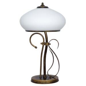 Bordlampe 493, opalglas/antik gylden højde 60 cm