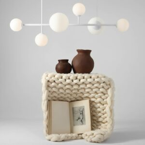 Dione pendellampe, 6 lyskilder, hvid