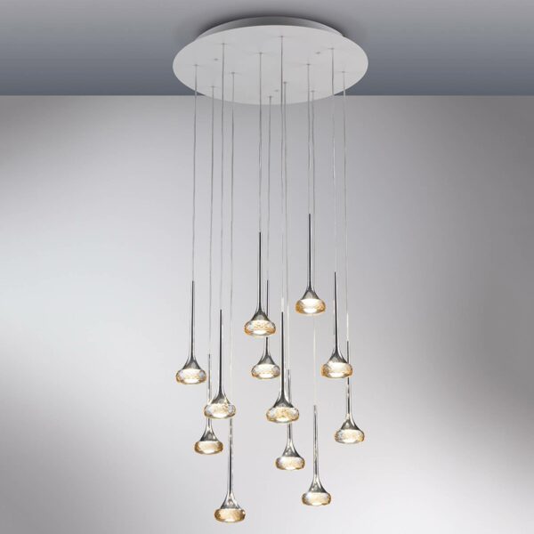 LED-hængelampen Fairy, rav, 12 lyskilder