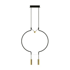 Axolight Liaison P2 hængelampe, sort/guld, 56 cm
