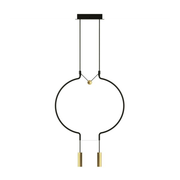 Axolight Liaison P2 hængelampe, sort/guld, 56 cm