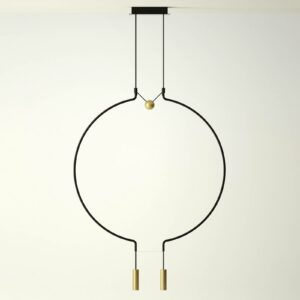 Axolight Liaison M2 hængelampe, sort/guld, 84 cm
