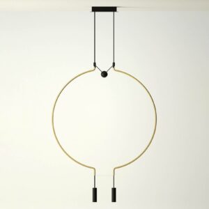Axolight Liaison M2 hængelampe, guld/sort 84 cm