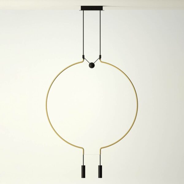 Axolight Liaison M2 hængelampe, guld/sort 84 cm