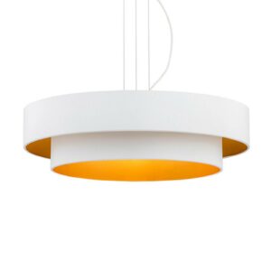 Fredik hængelampe, Ø 60 cm, hvid/guld