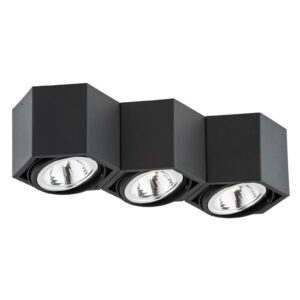 Elvas loftlampe, kan drejes, 3 lyskilder, sort